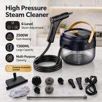 2500W High Pressure Steam Cleaner 1500ML 6 Level Adjustable Handheld Steamer with Multi Cleaning Accessories