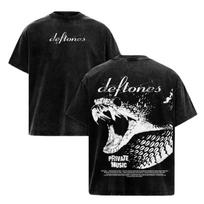Deftones Vintage Washed Double Sided Rock Metal Oversized Cotton Graphic T-shirt L black