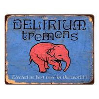 Senovinis Delirium Tremens Alaus Retro Metalinis Skardinis Ženklas Rožinio Dramblio Logotipas Sienų Dekoras Barui, Pubui, Vyriškam Urveliui 20x30cm（7.8x11.8inch） red