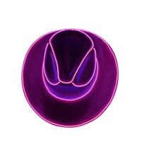 Colorful LED Luminous Cowboy Hat Cosplay Party Hats Western Cowboy Hat  NightClub rožinė