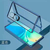 360 Full Case For Honor 90 Lite Case Double Sided Magnetic Adsorption Metal Capa Tempering Glass Phone Cover For Honor90 Lite For Honor 90 Lite mėlyna