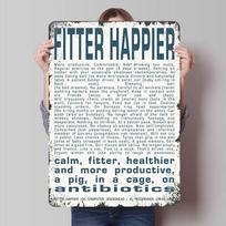 Fitter Happier  Radiohead dainos žodžiai Metalinis plakatas Individualus sienų menas Retro Vintažiniai skardos ženklai Vonios kambario dekoravimui Wand Deko 20x30cm（7.8x11.8inch） white