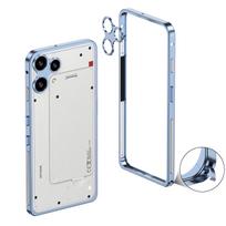 Nothing Phone 3 3A 3A Pro 3A Lite 4A Pro Ultra-Slim Metal Frame Case | with Seahorse Buckle & Independent Camera Lens Protector Nothing Phone (3a) mėlyna