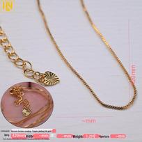 Copper-Plated 24K Gold Necklace with O-ring, Cuban, Beaded, Cross Chains & Vacuum Electroplated Jewelry Accessories gray