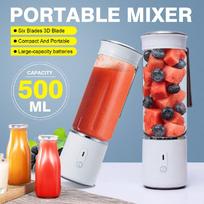 500ml 6 ašmenų mini nešiojamas sulčiaspaudis daugiafunkcis maišytuvas kokteilių plakiklis ekstraktorius USB įkraunamas namams kelionėms yellow