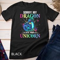 sorry my dragon ate your unicorn T-Shirt Unisex T-shirt L gray