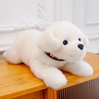 Soft Sleeping Dog Children Soothing Doll Plush Toy Husky Pet Doll Doll 40cm beige