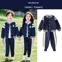 British Style Kindergarten Uniform Set with Baseball Jacket - Perfect for Spring and Autumn, First Grade Class. 110 cm white