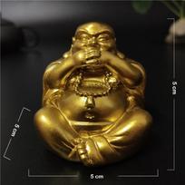 Gold Laughing Buddha Statue Chinese Feng Shui Maitreya Buddha Sculpture Figurines Ornaments For Home Garden Decoration Statues brown