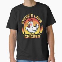 Lava Chicken Miners Meme Steve Pixel Gaming Game Unisex T-Shirt Unisex T-Shirt XXXXL brown