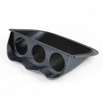 2''52Mm Universal Triple Dash Gauge Pod Mount Carbon Fiber Look 3 Hole Dashboard gray