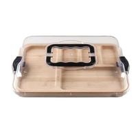 Yousheng Wooden Bento Box with Lid & Handle Multi-Compartment Lunch Container for Snacks And Entertaining Portable Leak-Proof Charcuterie Board for Sets