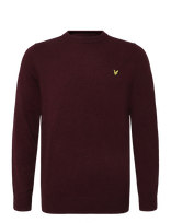 Lyle & Scott - Lambswool Blend Crew Neck Jumper - Apvalios apykaklės megztinis - Burgundiška splava