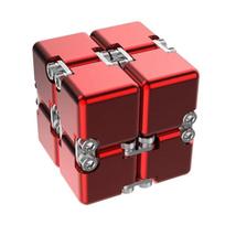 Metal Infinity Cube Stress Relief DIY Magic Cube New Disassembled Assembled Block Fidget Toys for Adults Kids Anti Anxiety raudona