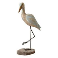 Medinė jūros paukščio figūrėlė Jūrinio stiliaus paukščio skulptūra Stalo puošmena Pakrantės vandenyno tema Namų dekoracija miegamajam svetainei Bird gray