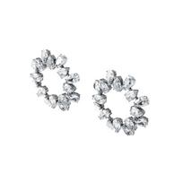 Swarovski Millenia Round Cut Pierced Earrings Women earrings Silver 5601509 Box (Random Color) white