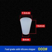 Transparent Food-Grade Silicone Stopper with Hole for Test Tubes gray