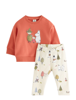 Lindex - Moomin Set - Marškinėlių rinkinys ilgomis rankovėmis - Koralinė spalva