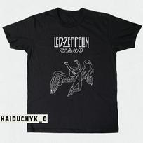Led-Zeppelin Rock Band Logo Unisex Black T-shirt Size S-5XL Unisex T-Shirt S gray
