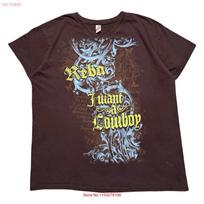 Y2K Reba McEntire I Want A Cowboy T Shirt Skater Cyber Tour vintage Washed designer clothes Stretched Stylish Slightly S įvairiaspalvis