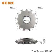 OTOM 13T 14T Front Sprocket Motorcycle Chain 520 530 Chain Wheel Dirt Bike Enduro For ZONGSHEN NC450 Engine KAYO T6 BSE ZS194MM gray