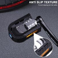 Bicycle Folding Pedals with Safety Reflective Sheet Bicycle Flat Pedals Aluminum Alloy Cycling Sports Pedals Bicycle Accessories China Mainland black