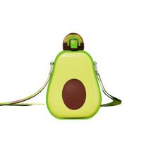 Yousheng Portable Avocado-Shaped Water Bottle with Strap And Straw 600ml Leak-Proof Tumbler for Kids Adults BPA-Free Drink Container for School 600ML A