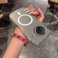 Case for Xiaomi POCO F7 Pro Ultra Minimal Semi-Transparent Magnetic Casing Raised Electroplated Lens Bezel Anti-Slip Drop Resistant Protective Shell Poco F7 Pro