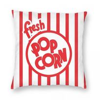 Fresh Popcorn Square Pillowcase Polyester Linen Velvet Creative Zip Decorative Throw Pillow Case Bed Cushion Cover 45X45 Peach skin 18*18(CM)-1Pcs white