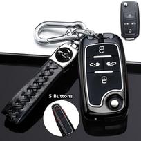 Automobilio rakto dėklas Volkswagen Vw Sharan II 7N Priedai 2010 2014    5 mygtukų Raktų pakabukas Nuotolinio valdymo pultelio dangtelis Korpusas Fob (as the picture,key case for Sharan) gray