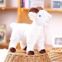 PP Cotton Baby Goat Plush Doll 18/30cm Stuffed Horned Sheep Plush Toys Soft Lovely Baby Goat Keychain Valentine's Day Gifts beige