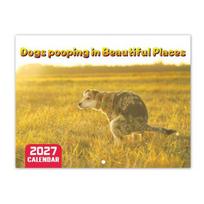 Yearly Appointment Tracker 2027 Wall Calendar, Dogs Pooping in Beautiful Places 12 Monthly Jan. Dorm Room Essentials - Dec. 2027, Funny Dog Gag Gifts A white