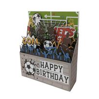 3D -Up Football Birthday Card - Soccer Theme, Greeting Card for Fans, Gift for Boys and Men One Size black