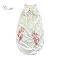 Plush Sleeping Sack Cat Envelope Bag, Winter Slumber Bag for Men Women, Lightweight Animal Nap Mat Home Travel Traveling 1