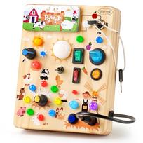 Joyreal Montessori Busy Board Educational Toy for Boys and Ages Birthday LED Fine Motor Skills Development Girls, 1-3, Gift, Toy, (Standard Edition)
