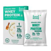 Foodstrong Whey Protein Powder (Concentrate + Isolate), 100% Hormone Free Grass-Fed Whey, 26G Protein & 6.6G BCAA, Unflavoured, With Turmeric &