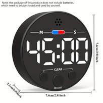 Magnetic digital countdown timer,compact desktop,large LED display,loud alarm,for kitchen egg cooking,classroom focus,task management balta
