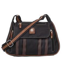 Vidutinė moteriška rankinė ant peties Charm&Shape Choco black