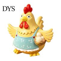 Whimsical Animal Figurine Gift Cartoon Hen Statue with Eggs, Pastoral Style Resin for Handmade Farmhouse Kitchen Ornaments Garden Yard Patio D