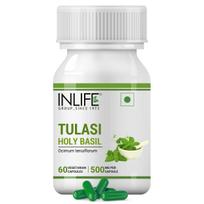 INLIFE Tulsi (Tulasi) Extract Capsules | Holy Basil | Pure Herbal Supplement |, 500mg - 60 Vegetarian Capsules (Pack of 1, 60)