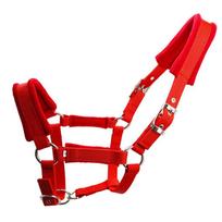 Comfy Horse Halter Soft Bridle Head Collar Strap Equipment  Harness Accessories Red-L