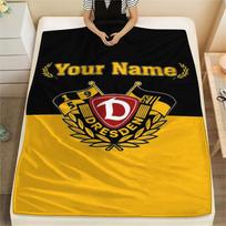1 vnt. individualus vardas SG Dynamo Dresden raštuotas flanelinis pledas, tinkamas visiems sezonams, namų dekoravimui, šilumai ir komfortui, dovanoms, šventinei dovanai -HE197 80cm x 120cm yellow
