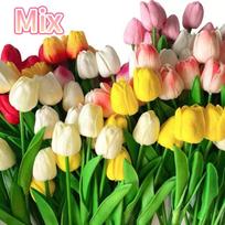 Real Touch Artificial Tulips High Quality Luxury Silicone Fake Flowers for Home Wedding Decoration Bride Bouquet Elegant Decor 5pcs yellow
