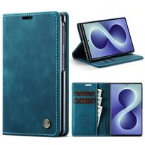 Case For Samsung Galaxy Z Fold 6 - Flip Wallet Case with Magnetic Snap Shockproof Stand mėlyna