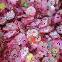 50pcs/set Anime Kirby Resin DIY Accessories Cute Image Laminating Acrylic Kirby Cream Glue Phone Case Refrigerator Gift Patch pink