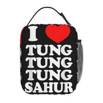 I LOVE TUNG TUNG TUNG SAHUR Internet Funny 2025 Brainrot Lunch Bag For Women Lunch Box Work Cooler Bag Insulated Tote Food Bags 11cmx21cmx26cm