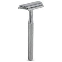 PARKER Safety Razor Unisex Model 78R 3-Piece Closed Comb Safety Razor With 5 Parker Platinum Blades Included (High Luster Chrome) gray