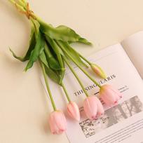 Realistic 5 Heads Tulips Bouquet Silicone Real Touch Artificial Flower High Quality Home Decor
