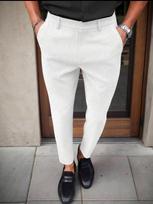 Summer men's slim-fit nine-point casual pants solid color business elastic breathable pants men's clothing S balta
