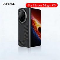DEFENSE anglies pluošto dėklas Honor Magic V6, Kevlaro belaidžio įkrovimo galinės dalies dėklas HONOR MAGIC V6 1PC&For Honor Magic V6 black